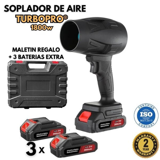 Soplador TURBOPRO 1800W® - 3 Baterías+Maletín Gratis